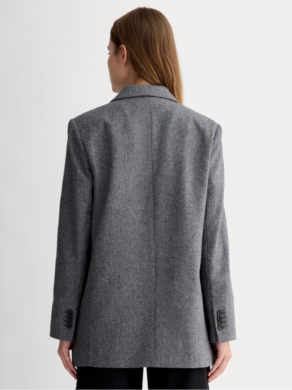 NWT Everlane Grey Herringbone Oversized Blazer, Size 10 - Picture 14 of 14
